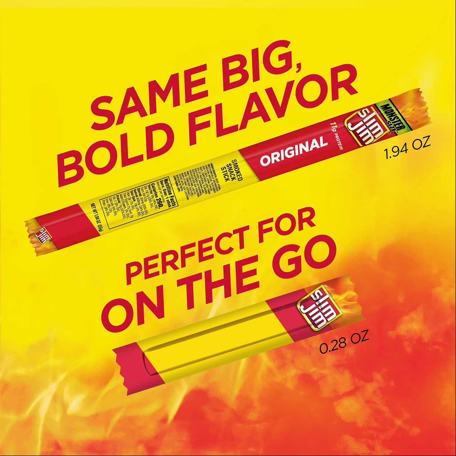 Slim Jim Snack Sized Smoked Meat Sticks, Original Flavor, 0.28 oz., 120 pk.