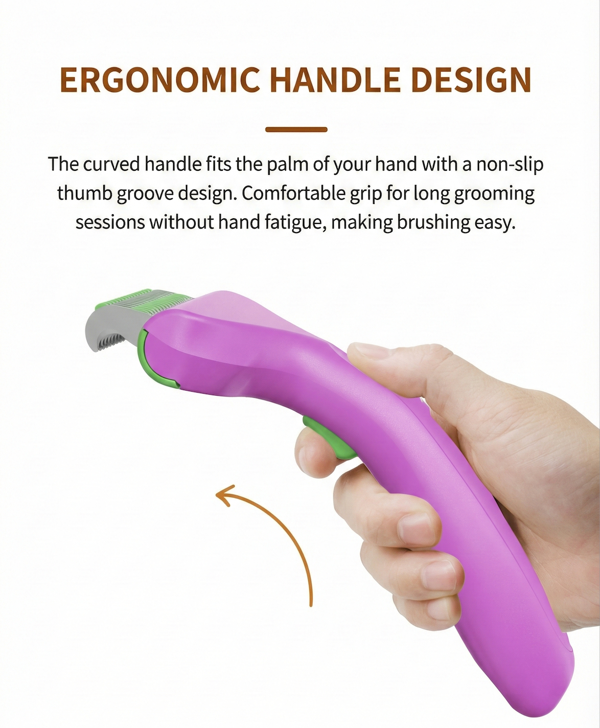 CalmCare Grooming Brush with One-Click Fur Release by Dr. Milou