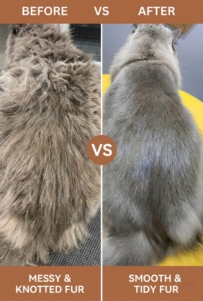 CalmCare Grooming Brush with One-Click Fur Release by Dr. Milou
