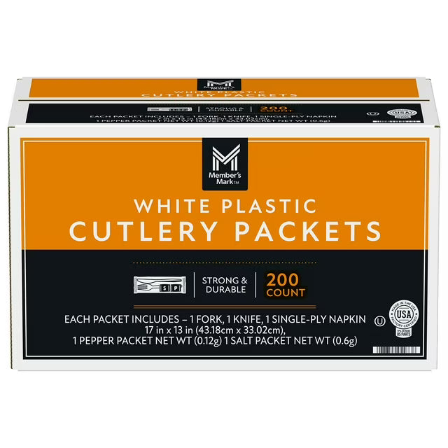 Member's Mark White Plastic Cutlery Packets