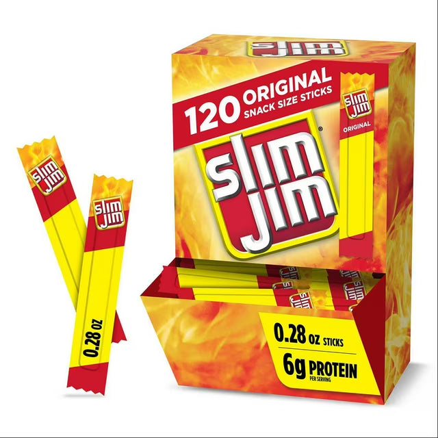 Slim Jim Snack Sized Smoked Meat Sticks, Original Flavor,
