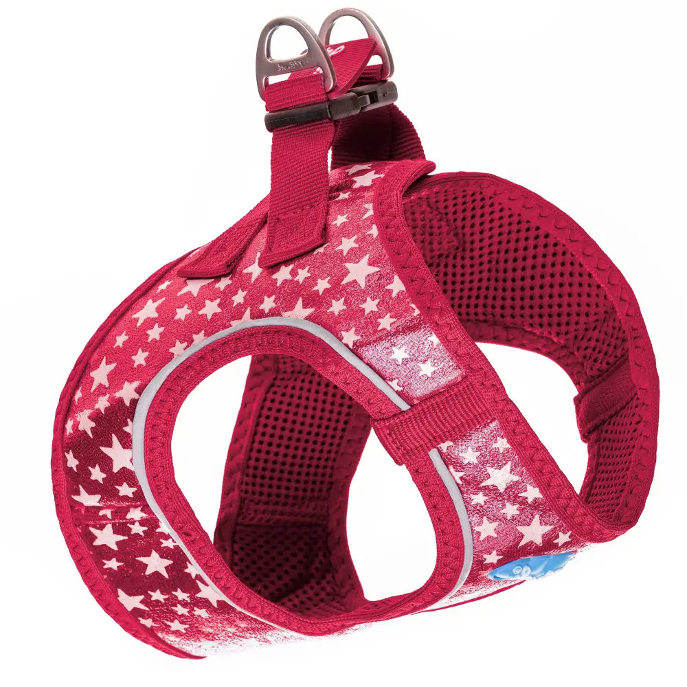 Plush Step In Glitter Glow Harness - Red