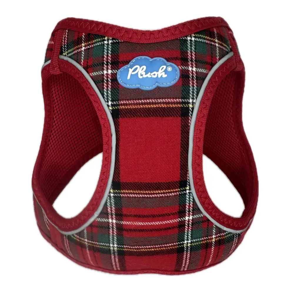 Plush Step In Harness Plaid Red